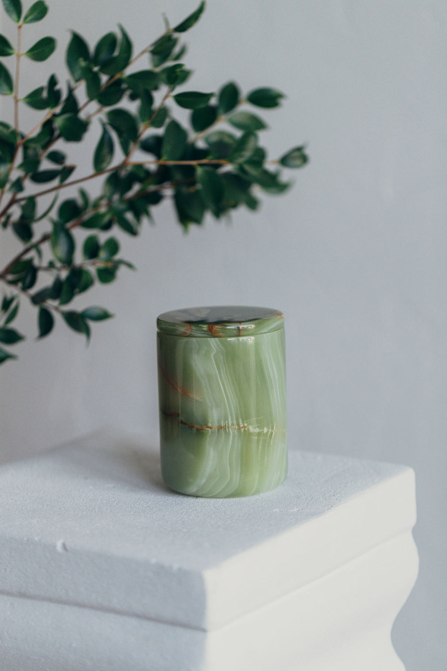 Ananda Green Onyx Candle Holder