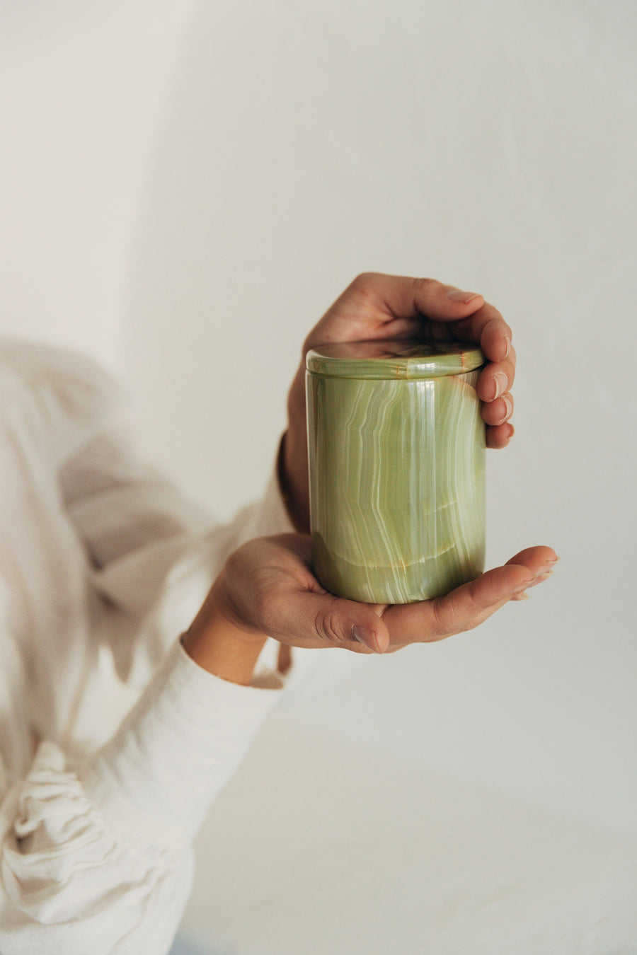 Ananda Green Onyx Candle Holder